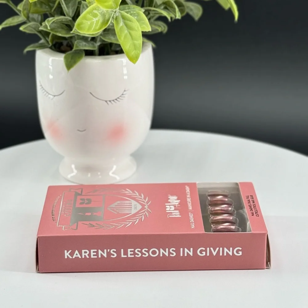 NEW 𝙍𝙚𝙙 𝘼𝙨𝙥𝙚𝙣 Press-On Rose Gold Chrome Short Square Lessons in Giving